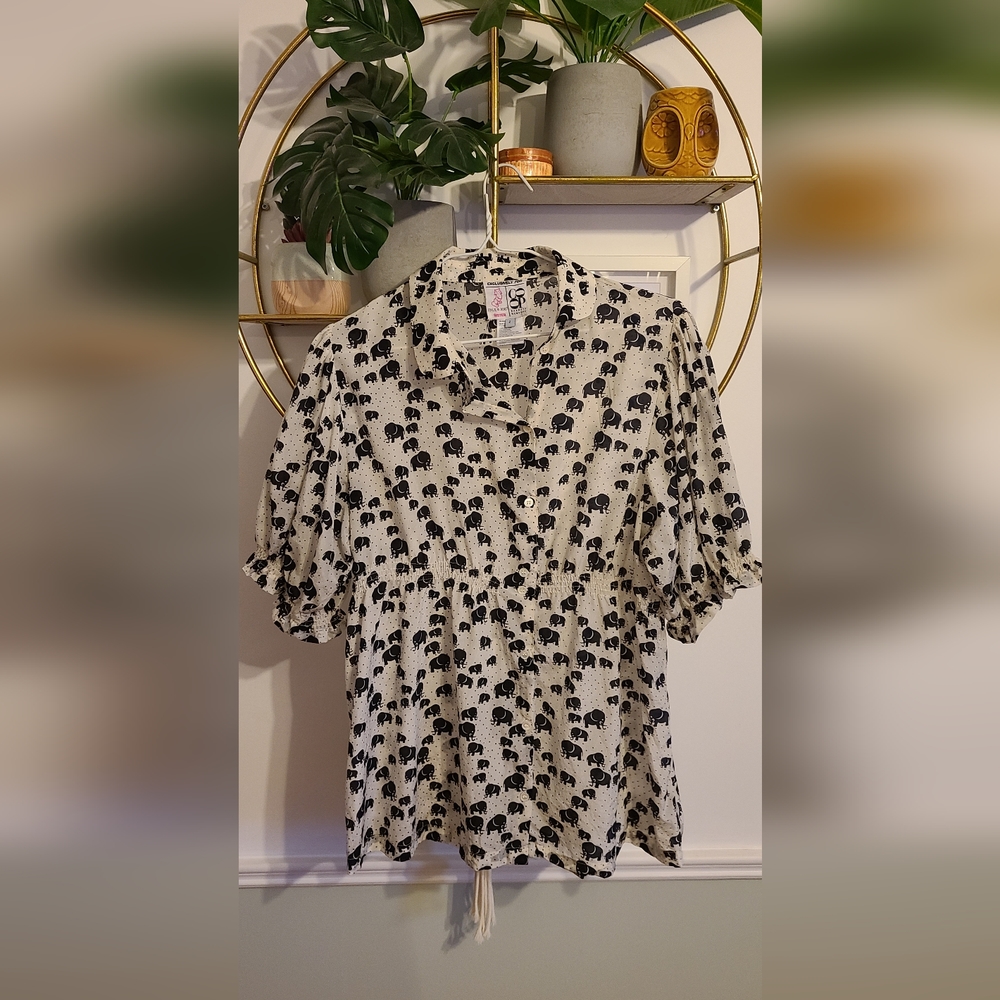 Paul & Joe 100% silk elephant top